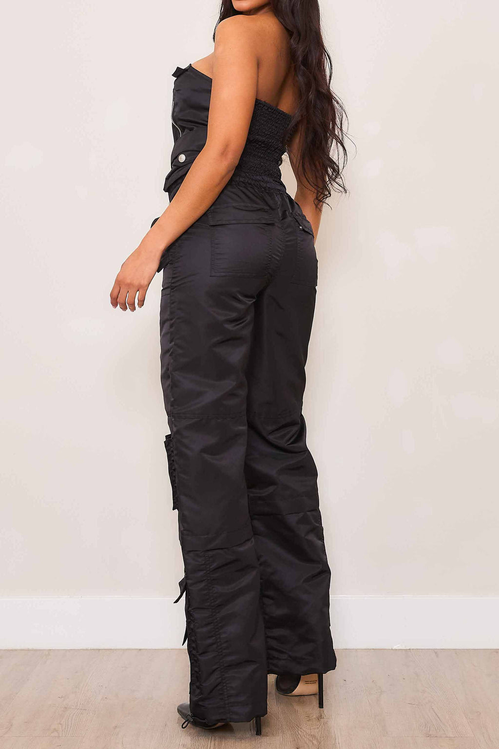 UTILITY NYLON WIDE CARGO PANTS