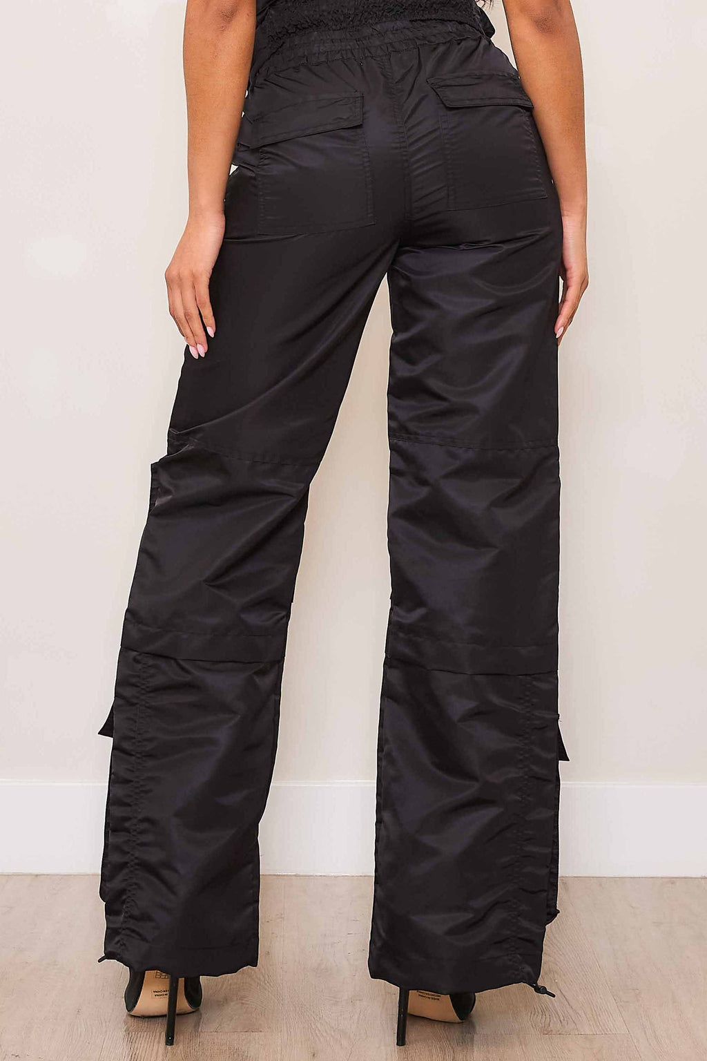 UTILITY NYLON WIDE CARGO PANTS