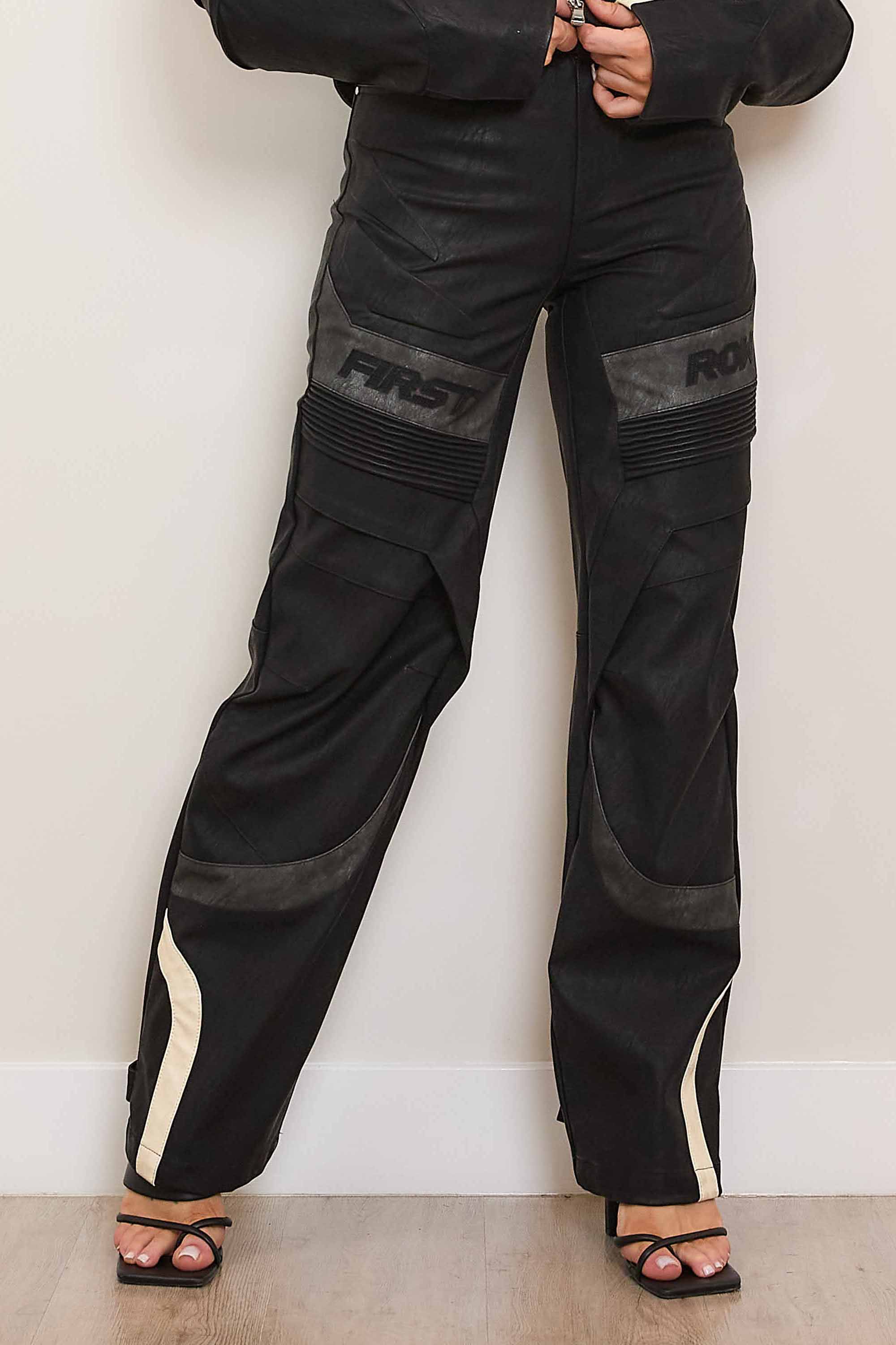 FURIOUS MOTOR RACING LEATHER WIDE PANTS