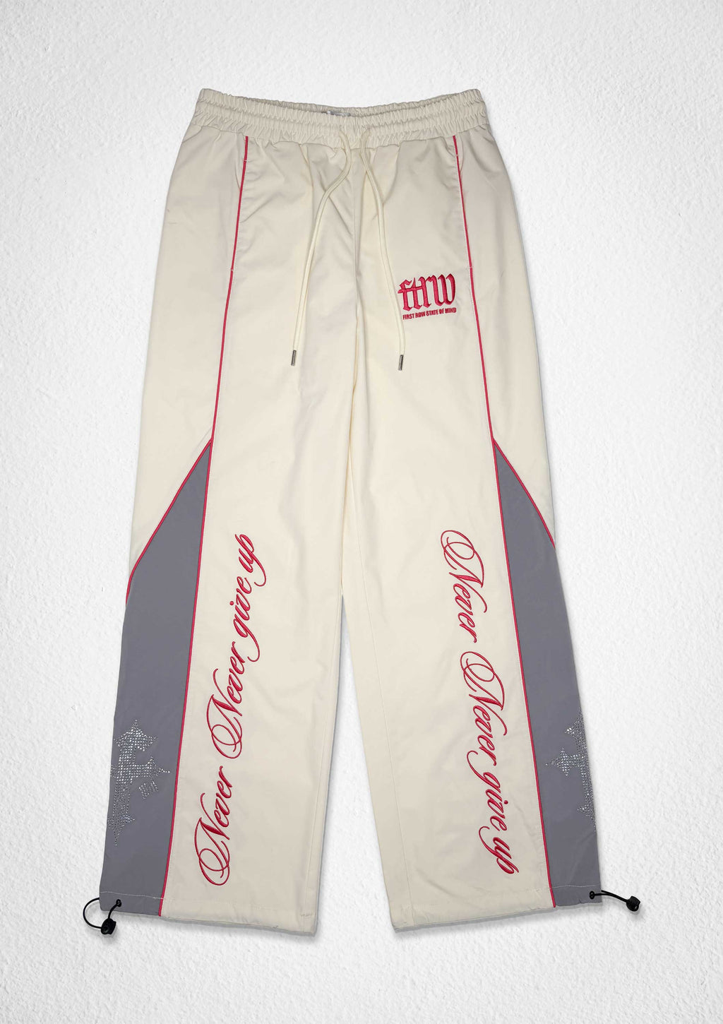 PROPERTY OF FIRST ROW TRACK PANTS