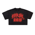 WAKE UP AND BE FIERCE FLAME CROP TEE