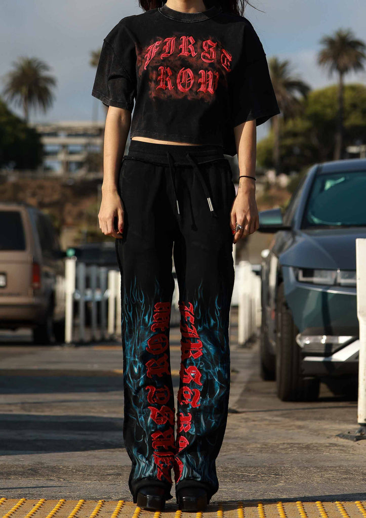 WAKE UP AND BE FIERCE FLAME CROP TEE