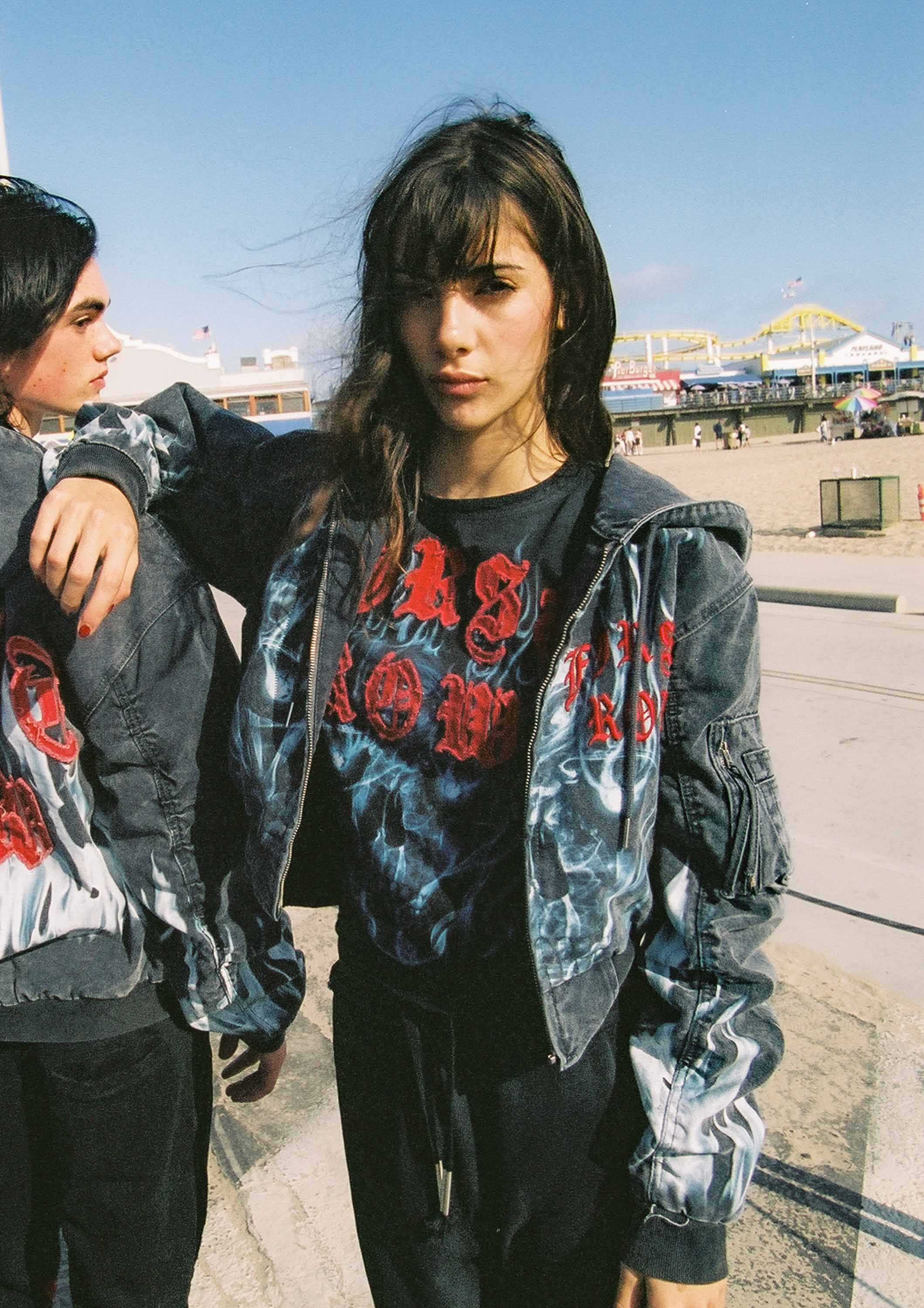 WAKE UP AND BE FIERCE FLAME APPLIQUE TEE