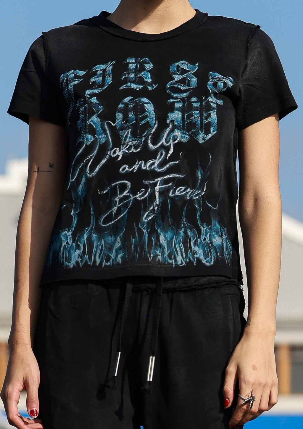 WAKE UP AND BE FIERCE FLAME TEE