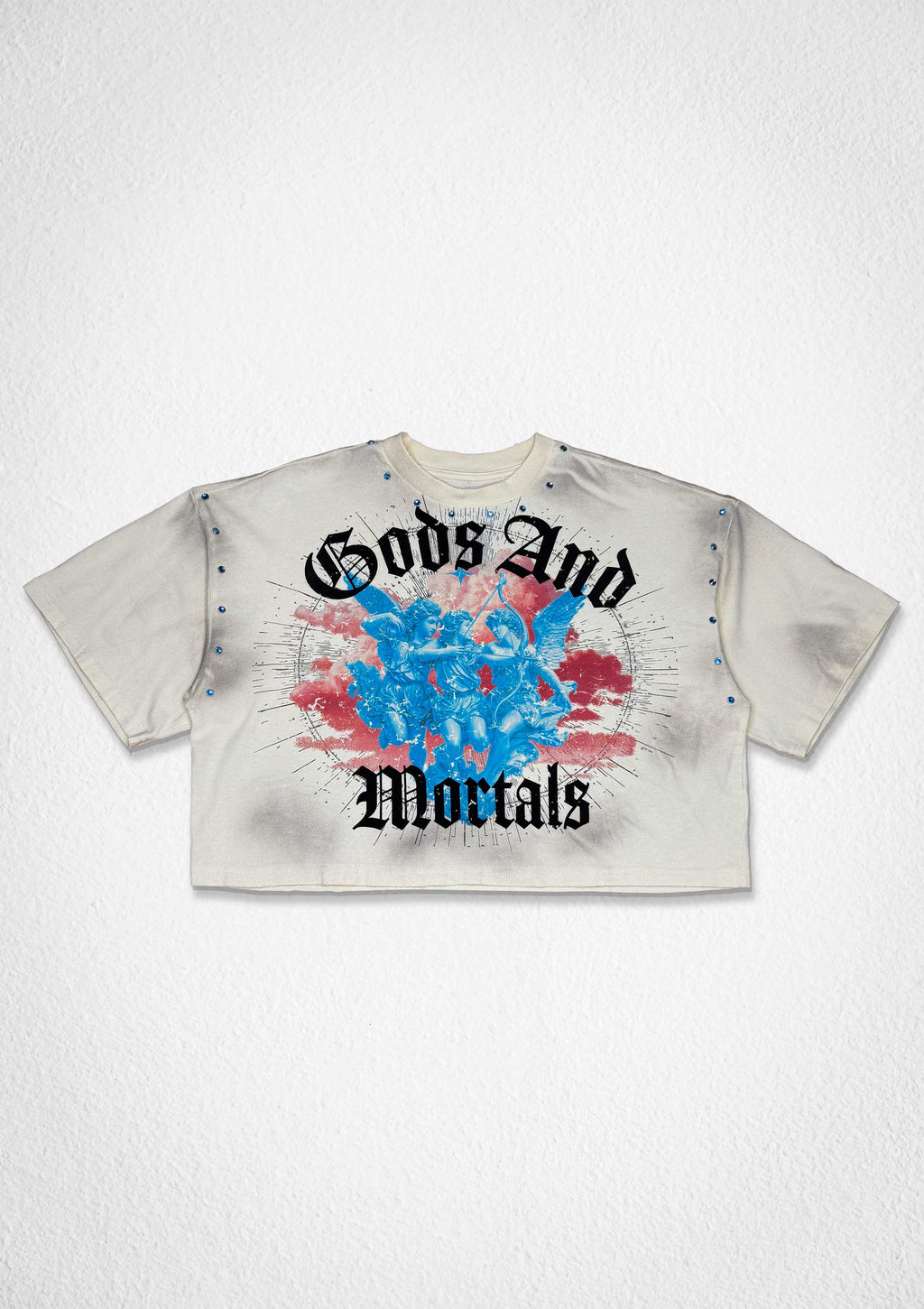 GODS AND MORTALS CELESTIAL BALANCE CROPPED TEE