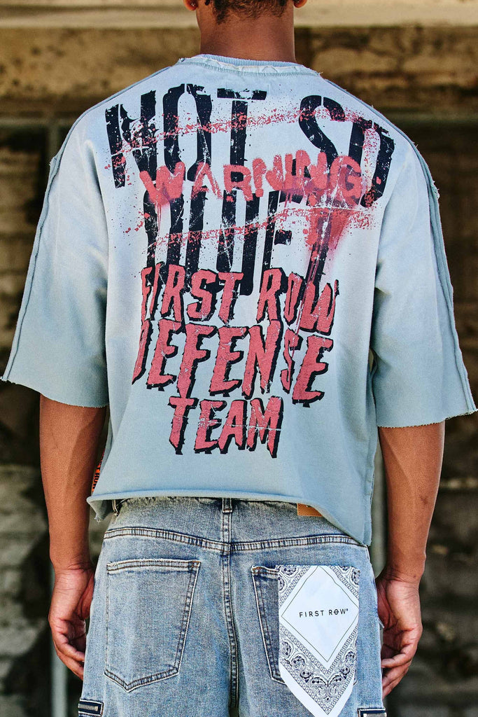 WARNING NOT SO QUIET BURNING SKY CROPPED TEE