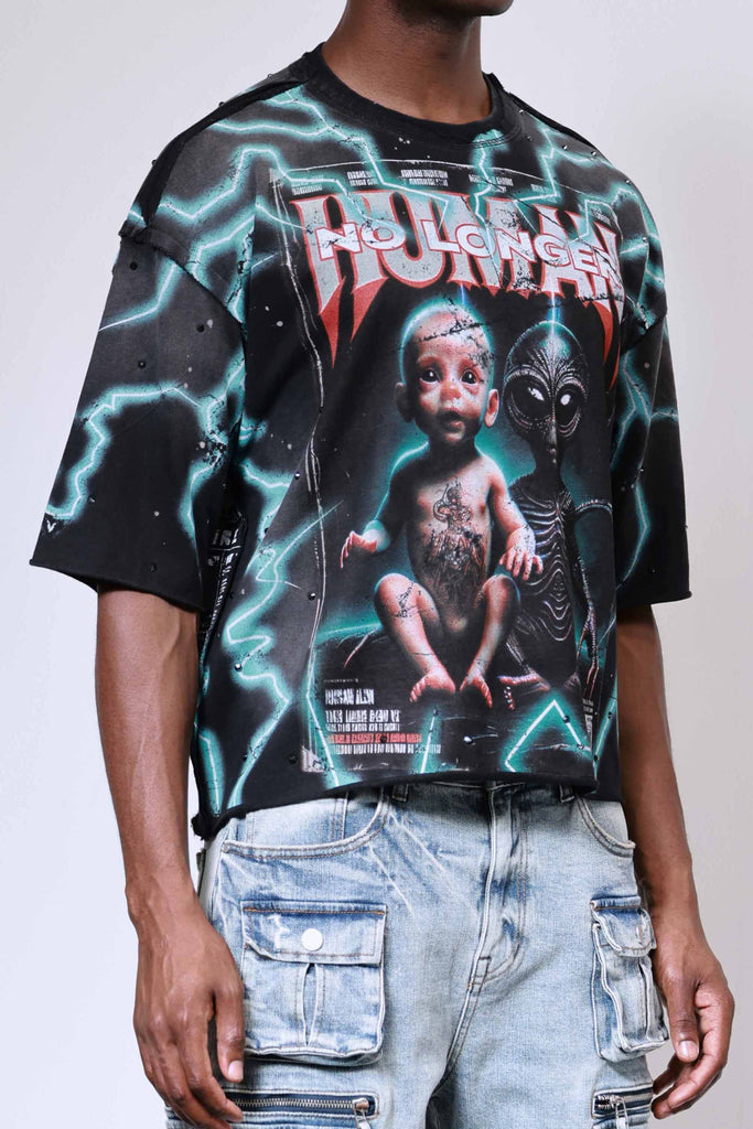 BREAKING NEWS HUMAN NO LONGER CROPPED TEE
