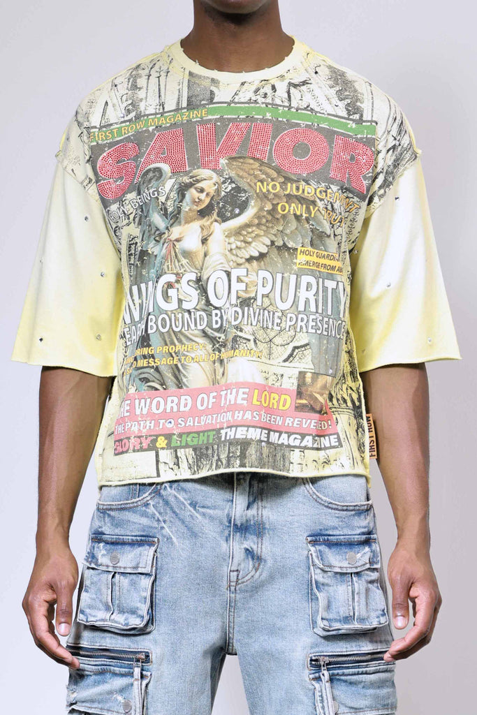 BREAKING NEWS WINGS OF PURITY CROPPED TEE