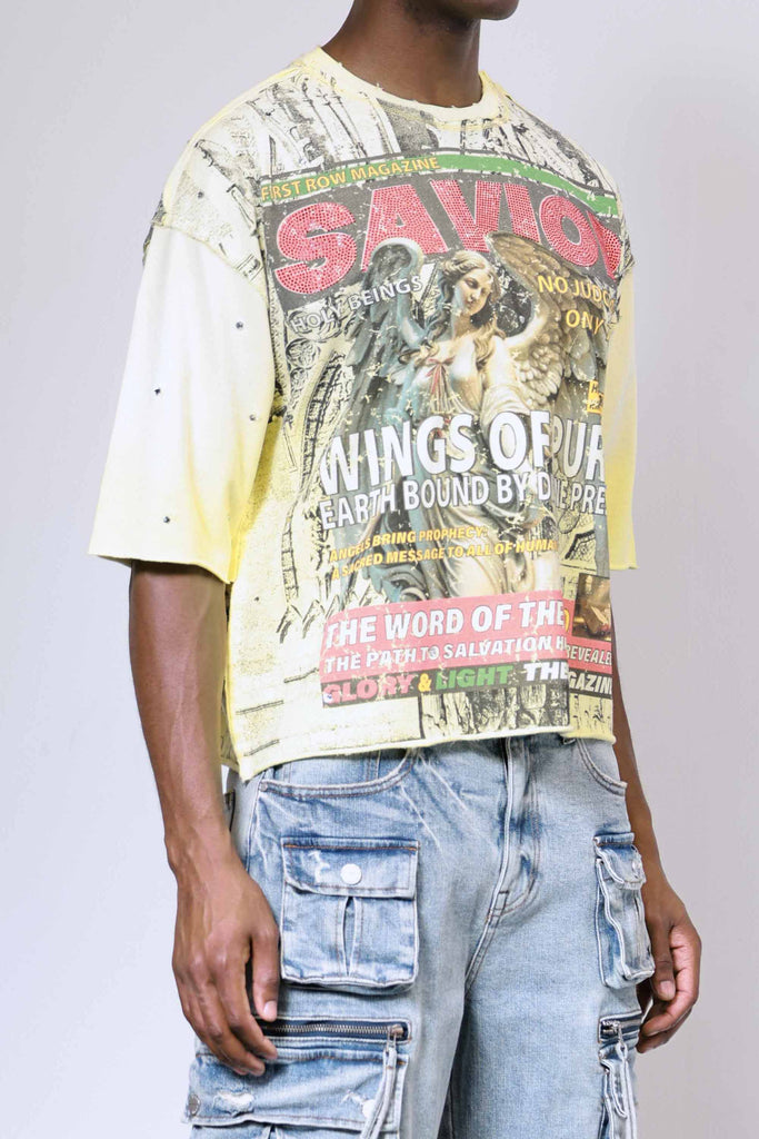 BREAKING NEWS WINGS OF PURITY CROPPED TEE