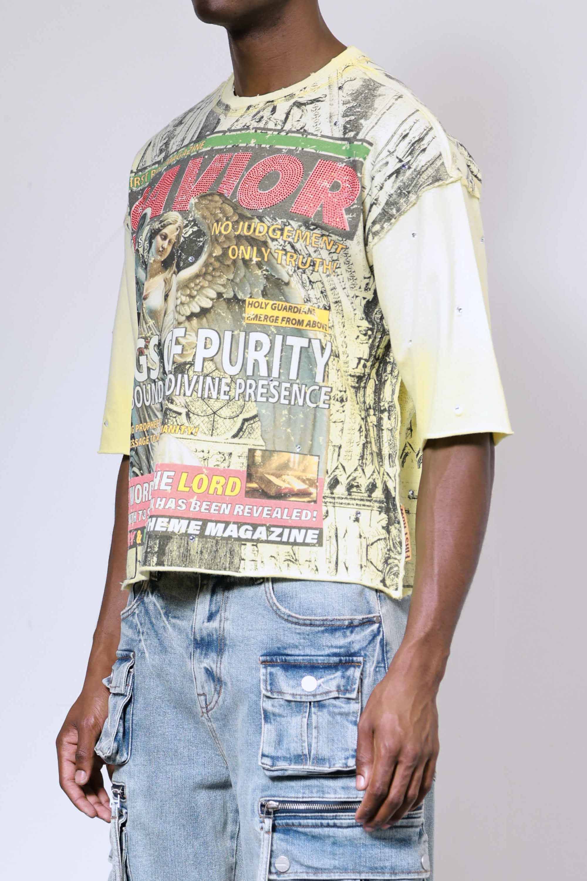 BREAKING NEWS WINGS OF PURITY CROPPED TEE