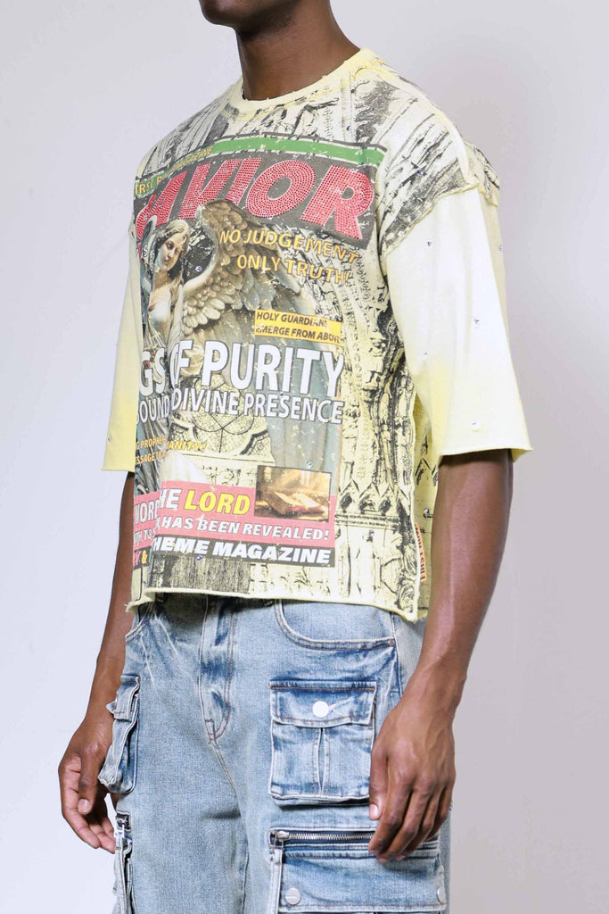 BREAKING NEWS WINGS OF PURITY CROPPED TEE