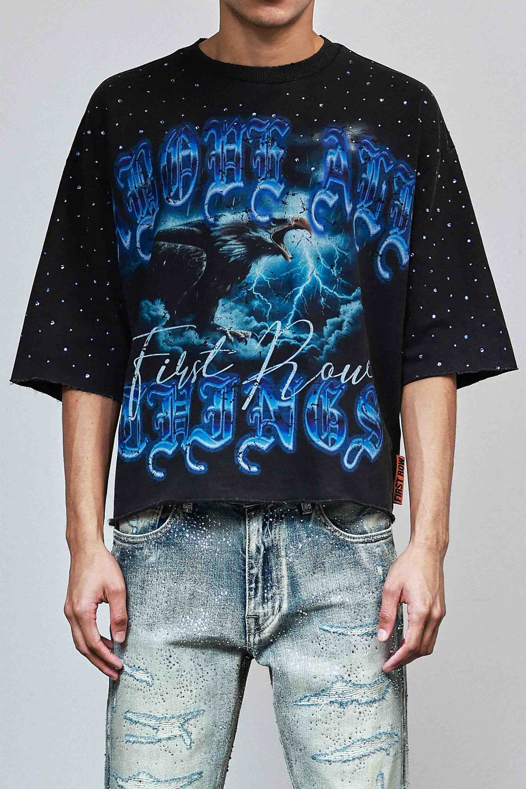ABOVE ALL THINGS RIDE THE STORM CROPPED TEE