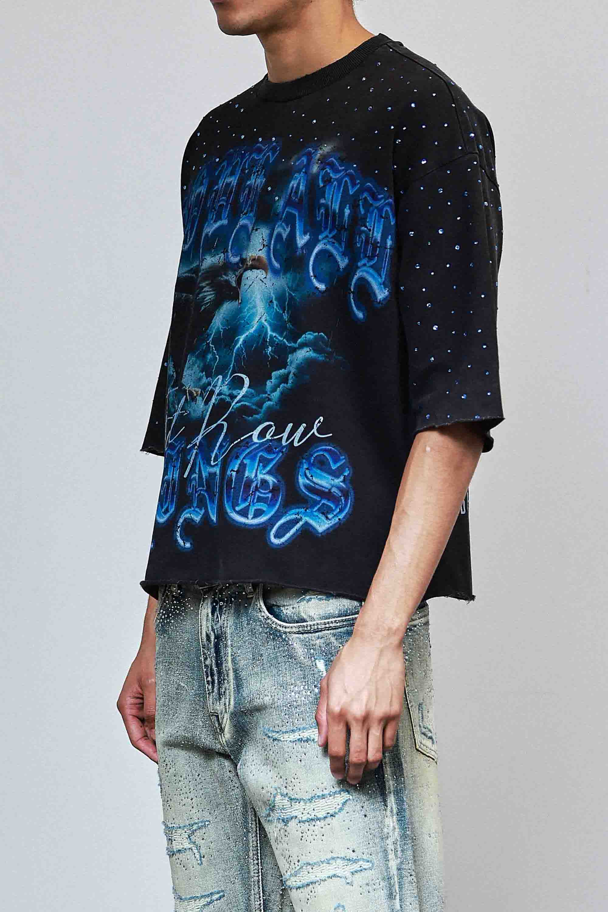 ABOVE ALL THINGS RIDE THE STORM CROPPED TEE