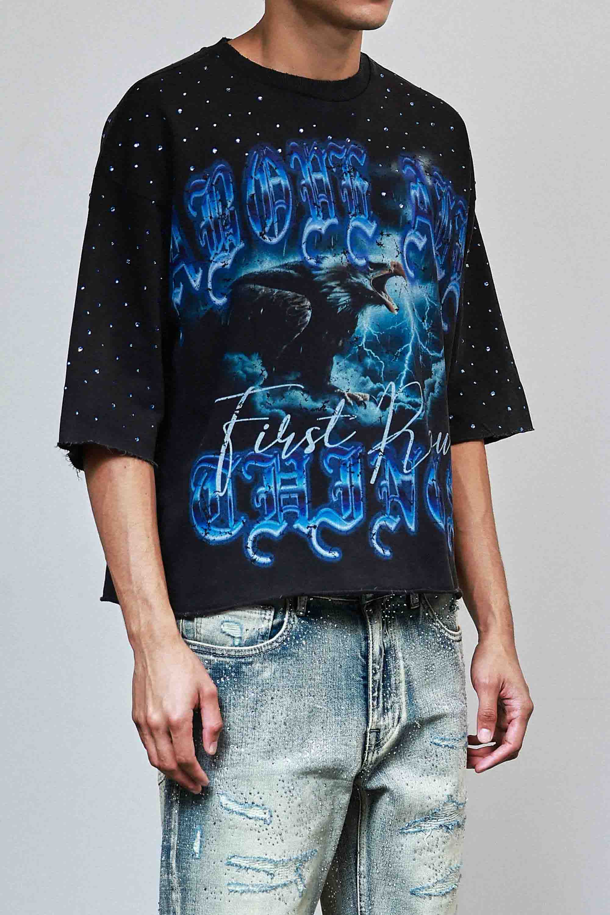 ABOVE ALL THINGS RIDE THE STORM CROPPED TEE