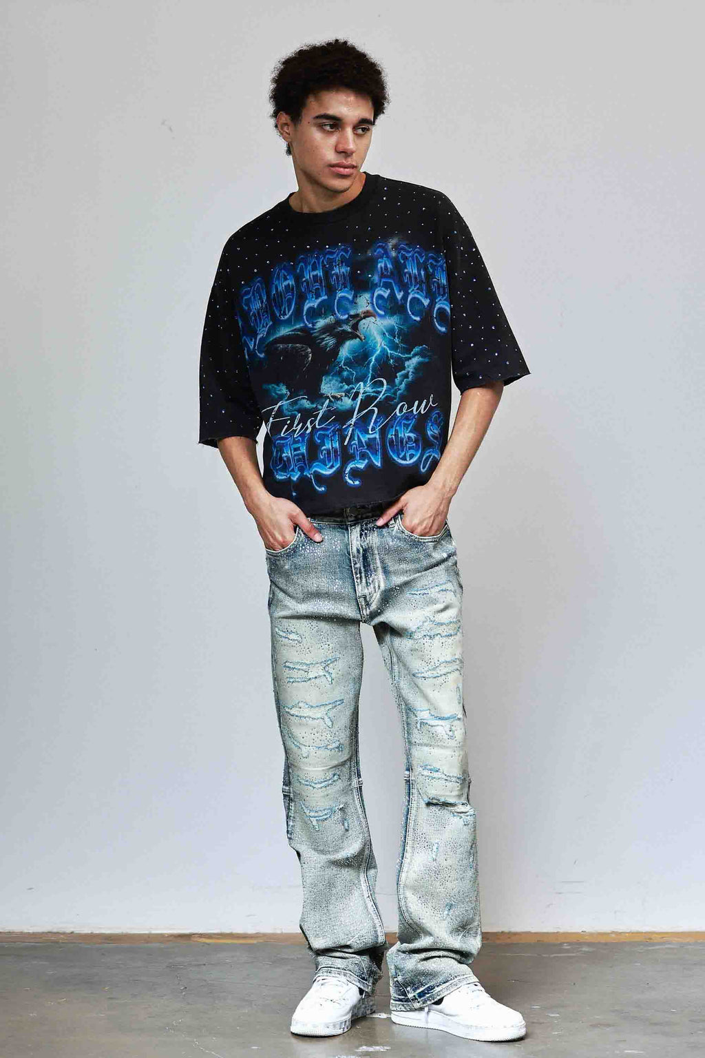 ABOVE ALL THINGS RIDE THE STORM CROPPED TEE