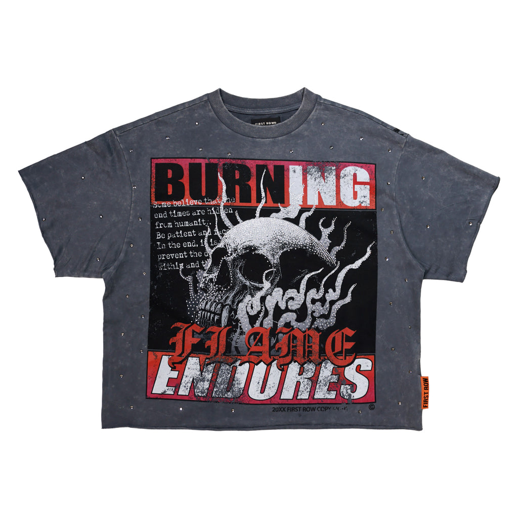 BREAKING NEWS BURNING FLAMES CROPPED TEE
