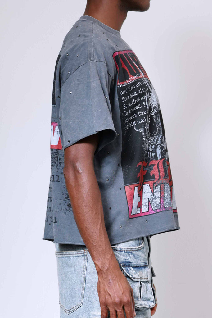 BREAKING NEWS BURNING FLAMES CROPPED TEE