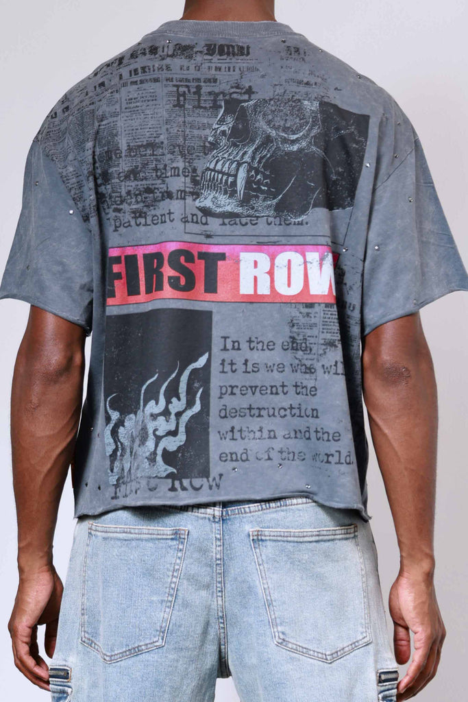BREAKING NEWS BURNING FLAMES CROPPED TEE