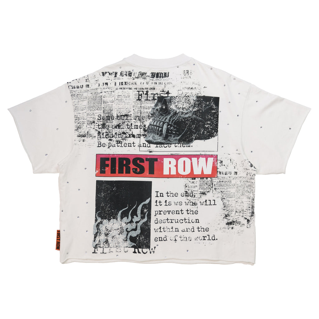 BREAKING NEWS BURNING FLAMES CROPPED TEE