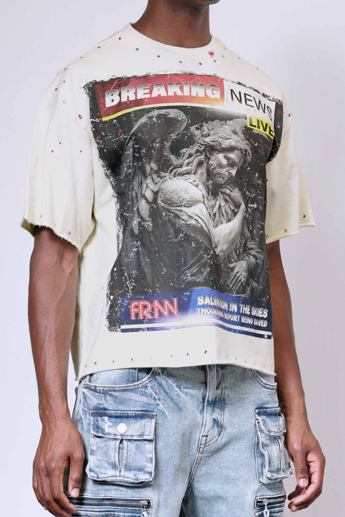BREAKING NEWS SALVATION CROPPED TEE