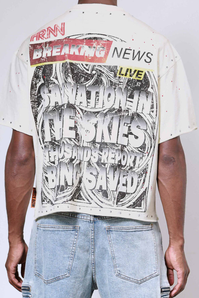 BREAKING NEWS SALVATION CROPPED TEE