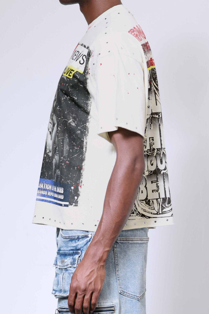 BREAKING NEWS SALVATION CROPPED TEE