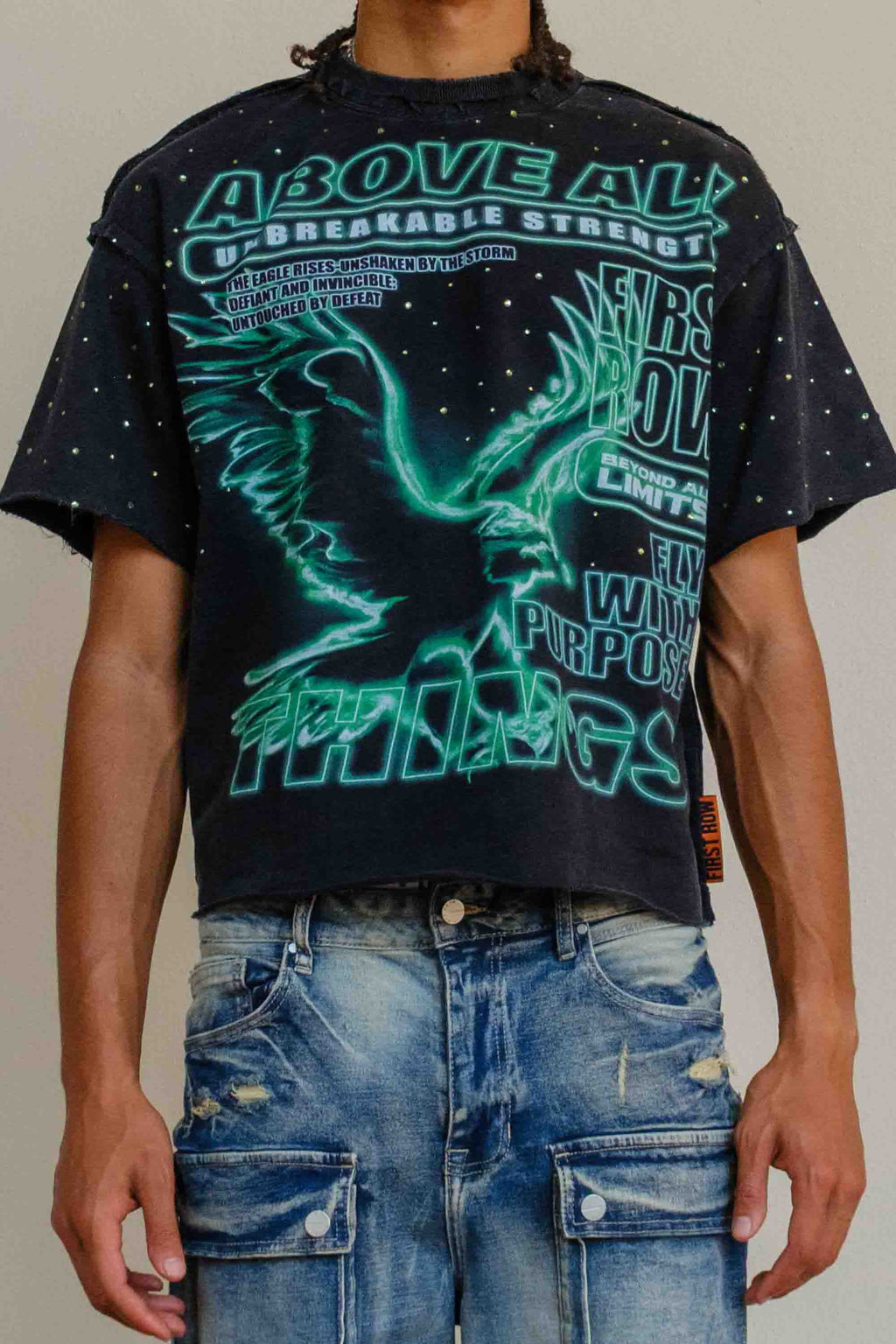 ABOVE ALL THINGS NOCTURNAL FLIGHT CROPPED TEE