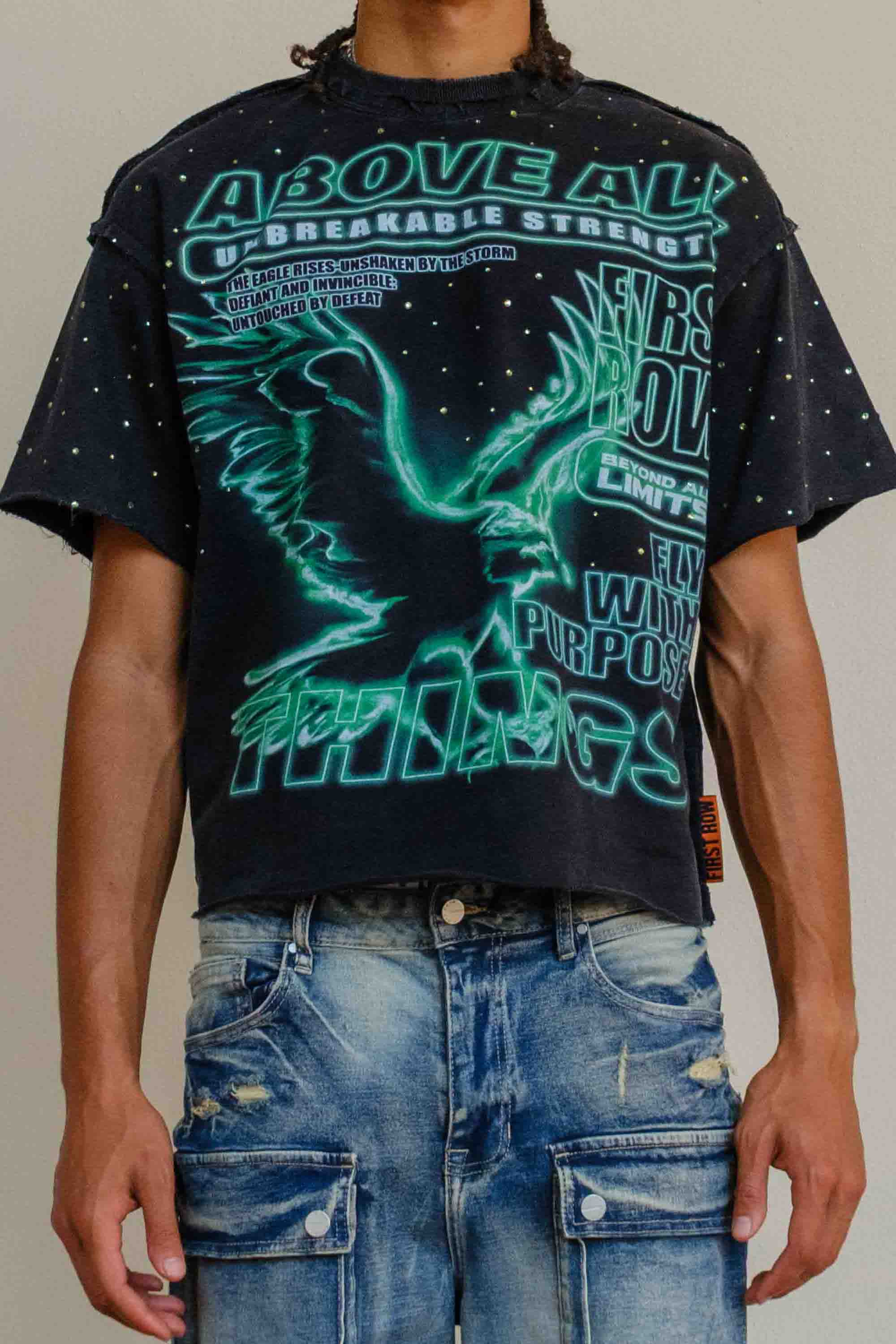 ABOVE ALL THINGS NOCTURNAL FLIGHT CROPPED TEE