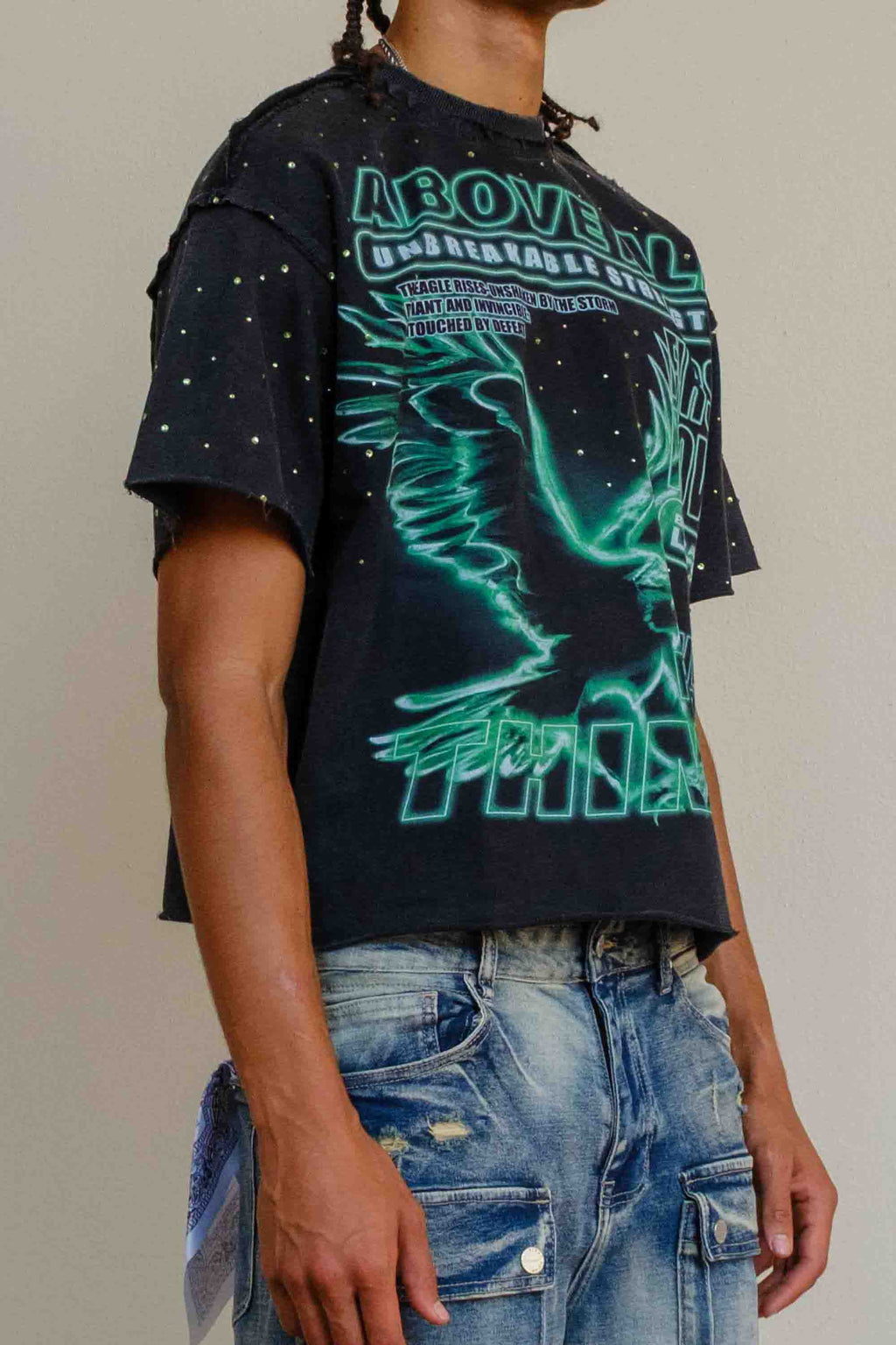 ABOVE ALL THINGS NOCTURNAL FLIGHT CROPPED TEE