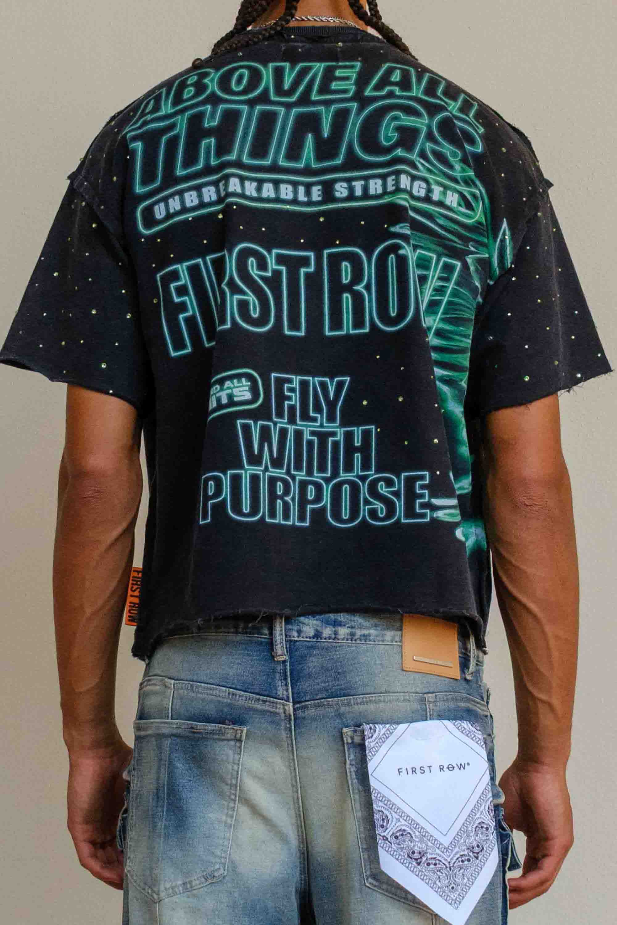 ABOVE ALL THINGS NOCTURNAL FLIGHT CROPPED TEE