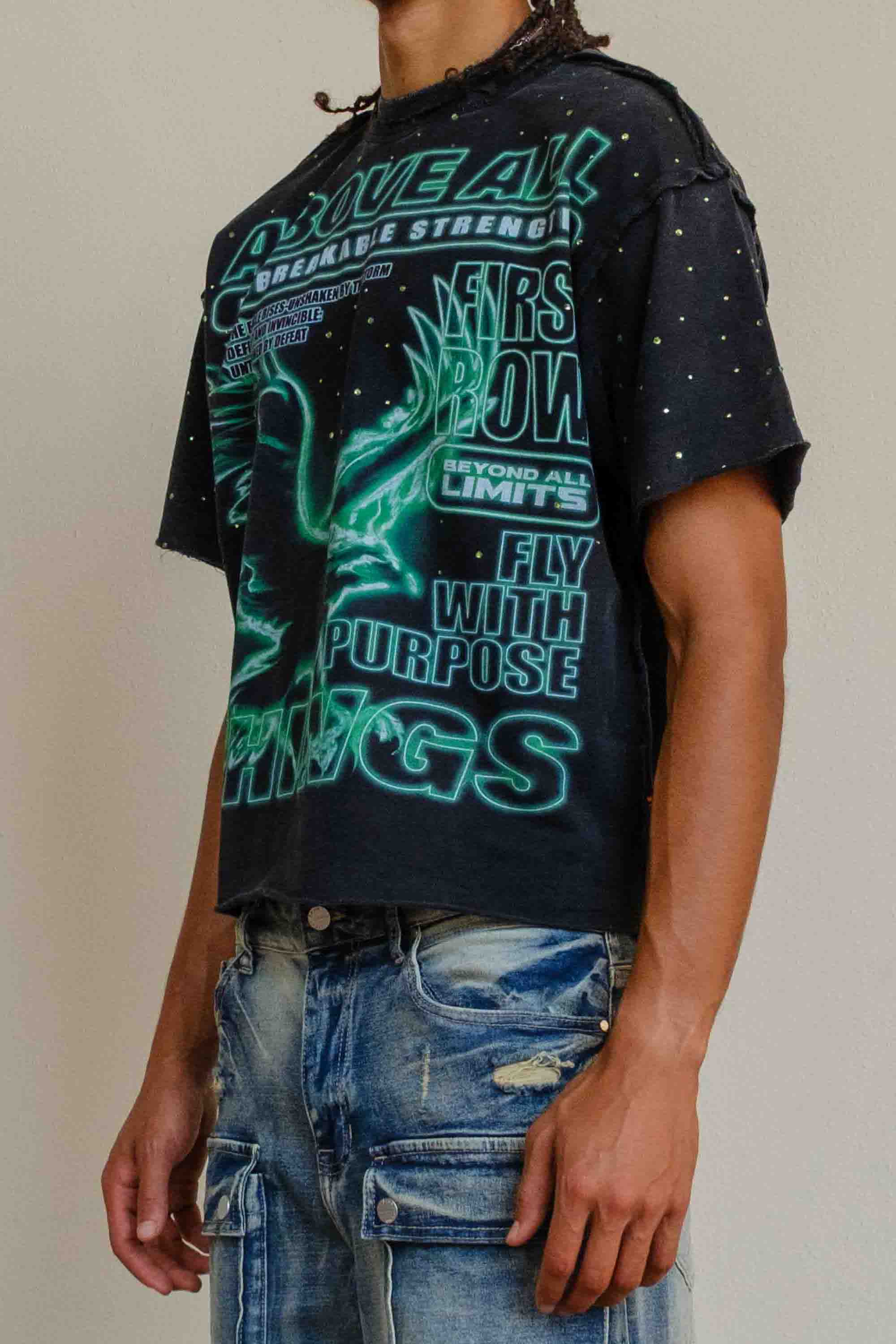 ABOVE ALL THINGS NOCTURNAL FLIGHT CROPPED TEE