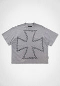 SHADOW WORSHIP SILVER REQUIEM CROP TEE
