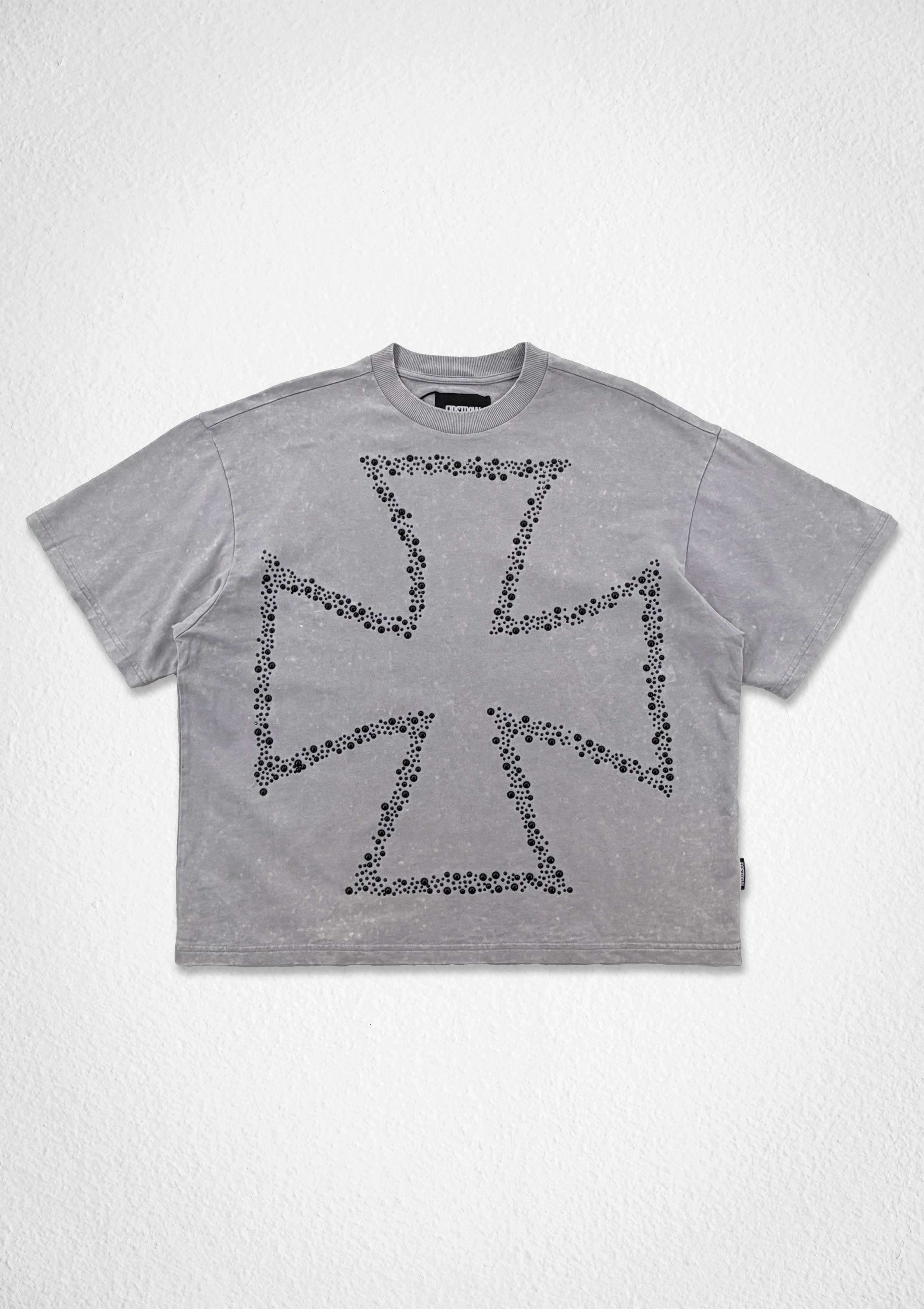 SHADOW WORSHIP SILVER REQUIEM CROP TEE