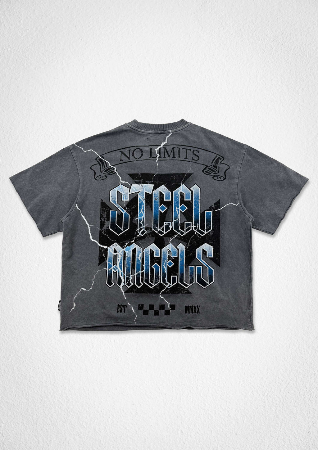 STEEL ANGELS ASH PARISH CROP TEE