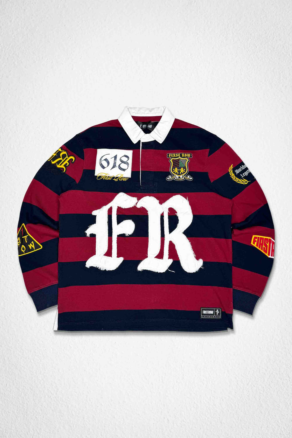 PROPERTY OF FIRST ROW BURGUNDY POLO(CW)