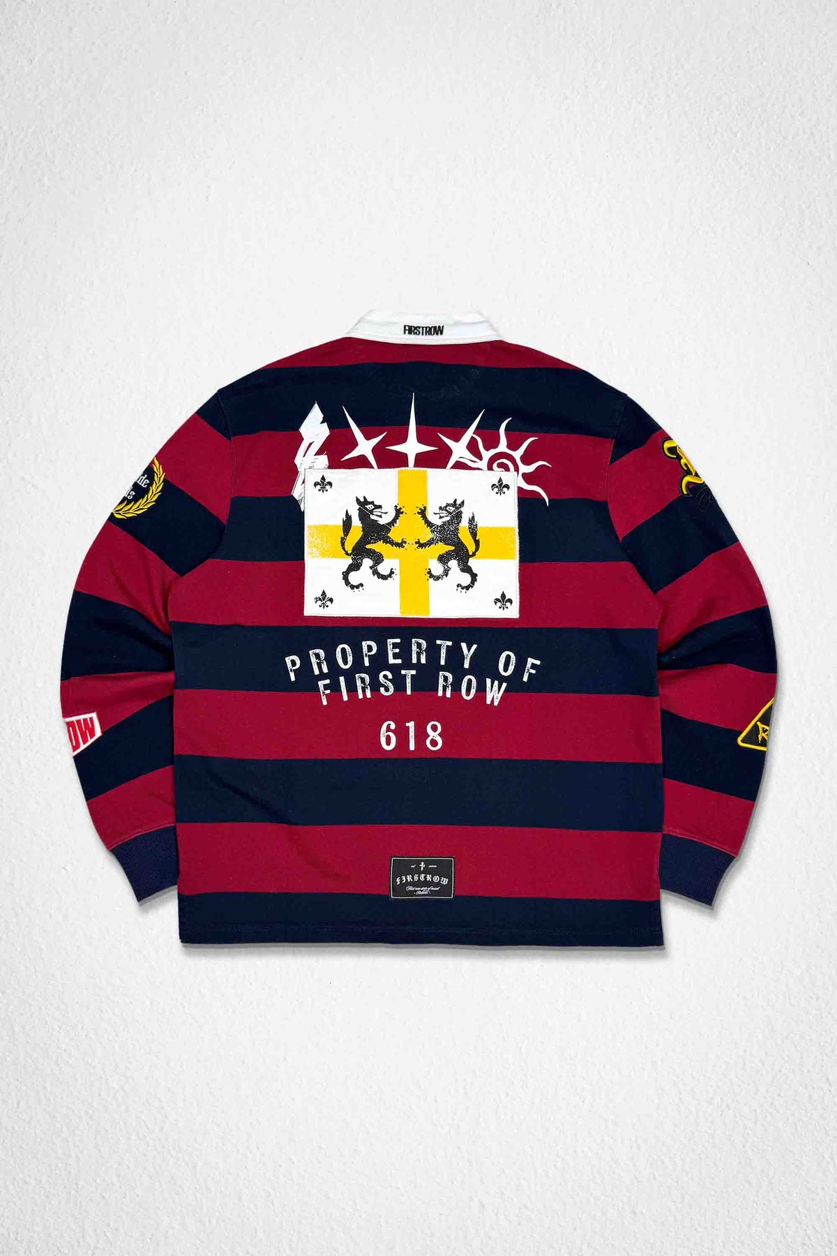 PROPERTY OF FIRST ROW BURGUNDY POLO(CW)