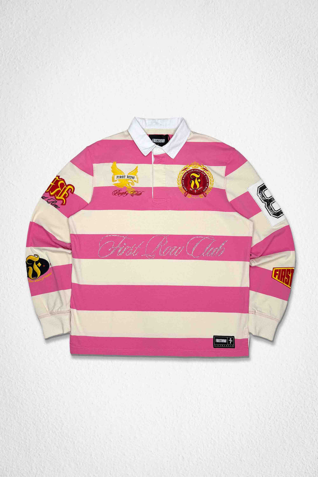 FIRST ROW CLUB PINK SCRIPT POLO(CW)