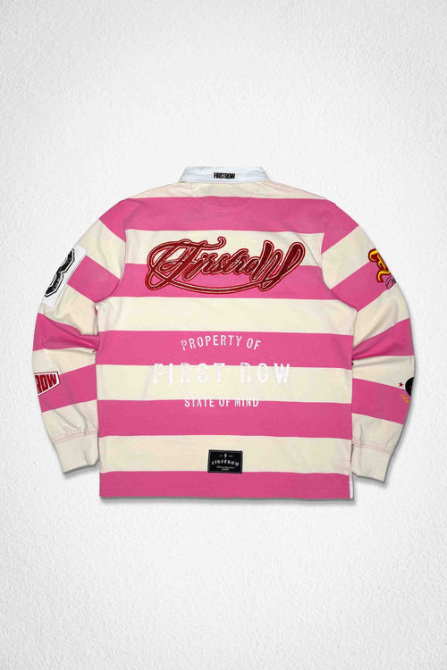 FIRST ROW CLUB PINK SCRIPT POLO