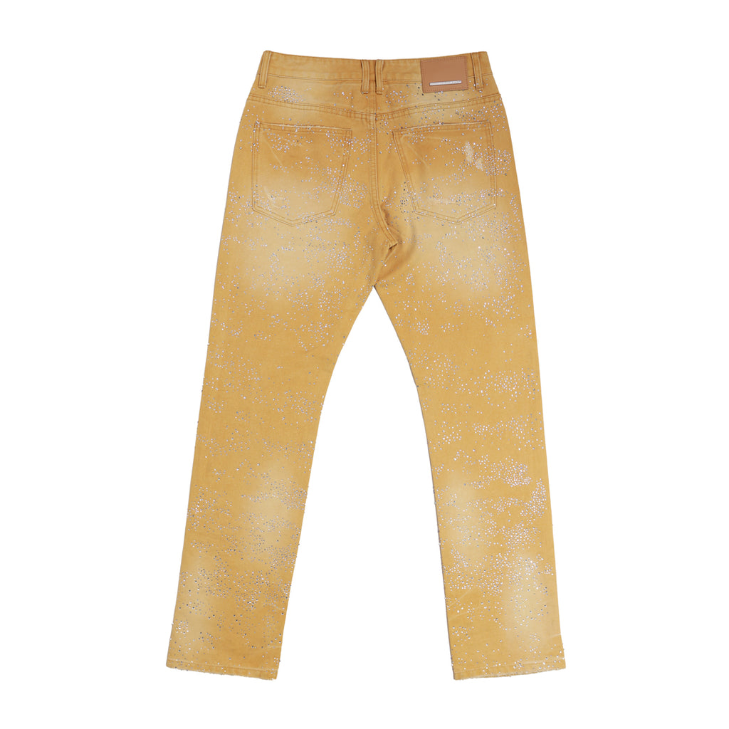 ALLOVER RHINE STONE RIPPED PANTS