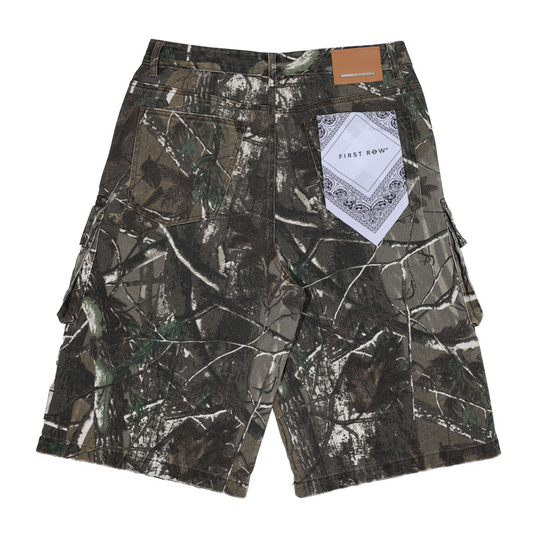 WASHED MULTI CARGO DENIM JORTS | First Row