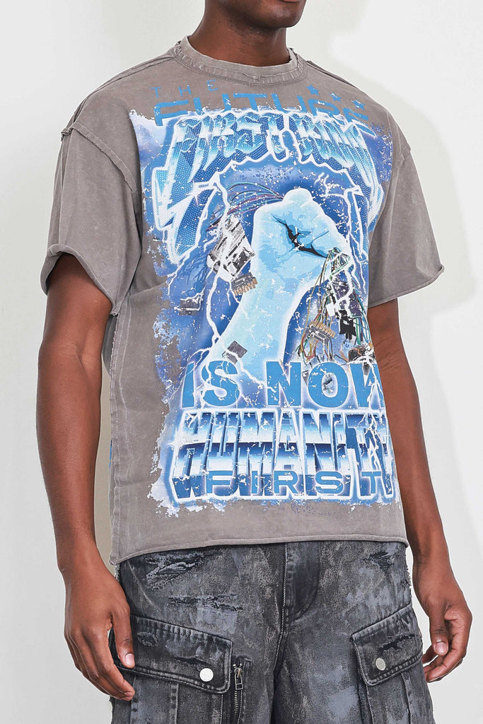 WASHED HUMANITY FIRST COURAGE TEE