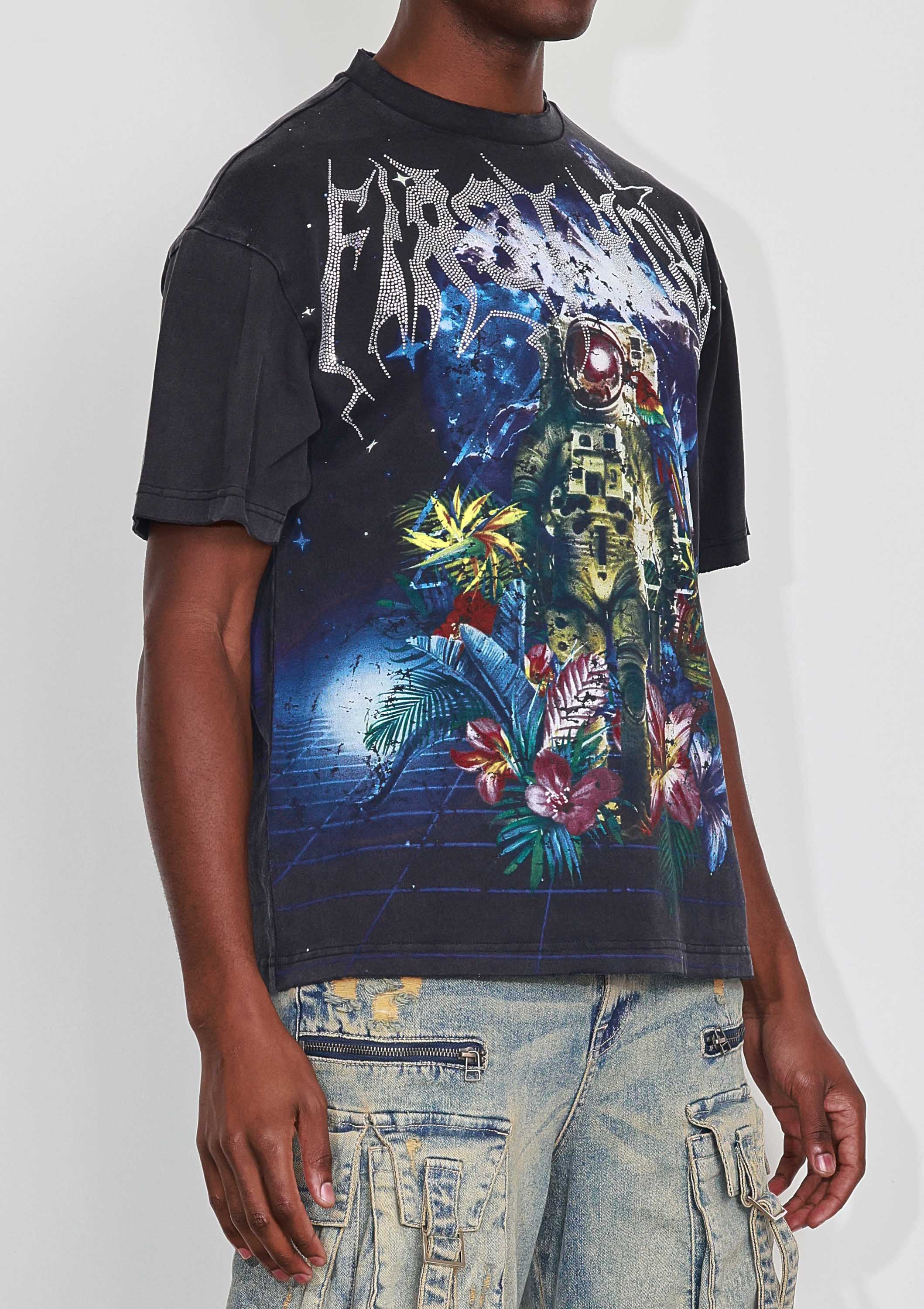 WASHED EARTH FIRST FLOWER TEE
