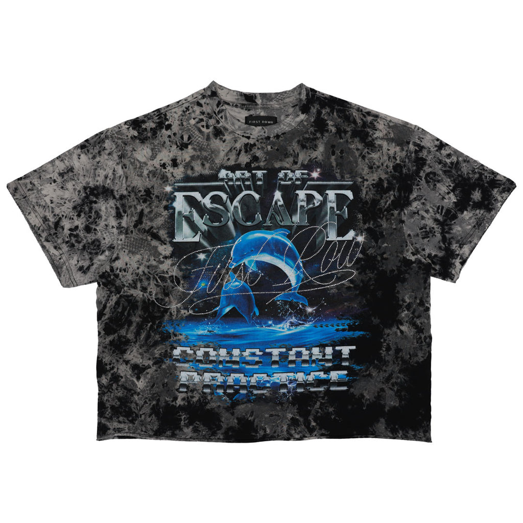 ART OF ESCAPE DOLPHINS CROPPED TEE