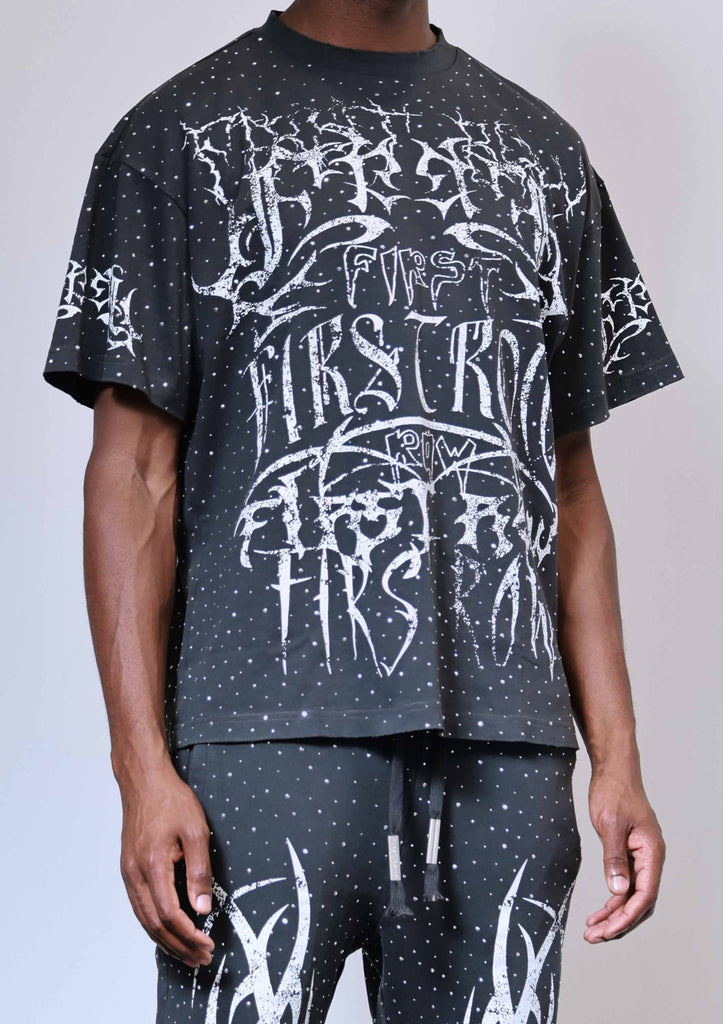 Y2K TRIBAL ALLOVER STUD TEE
