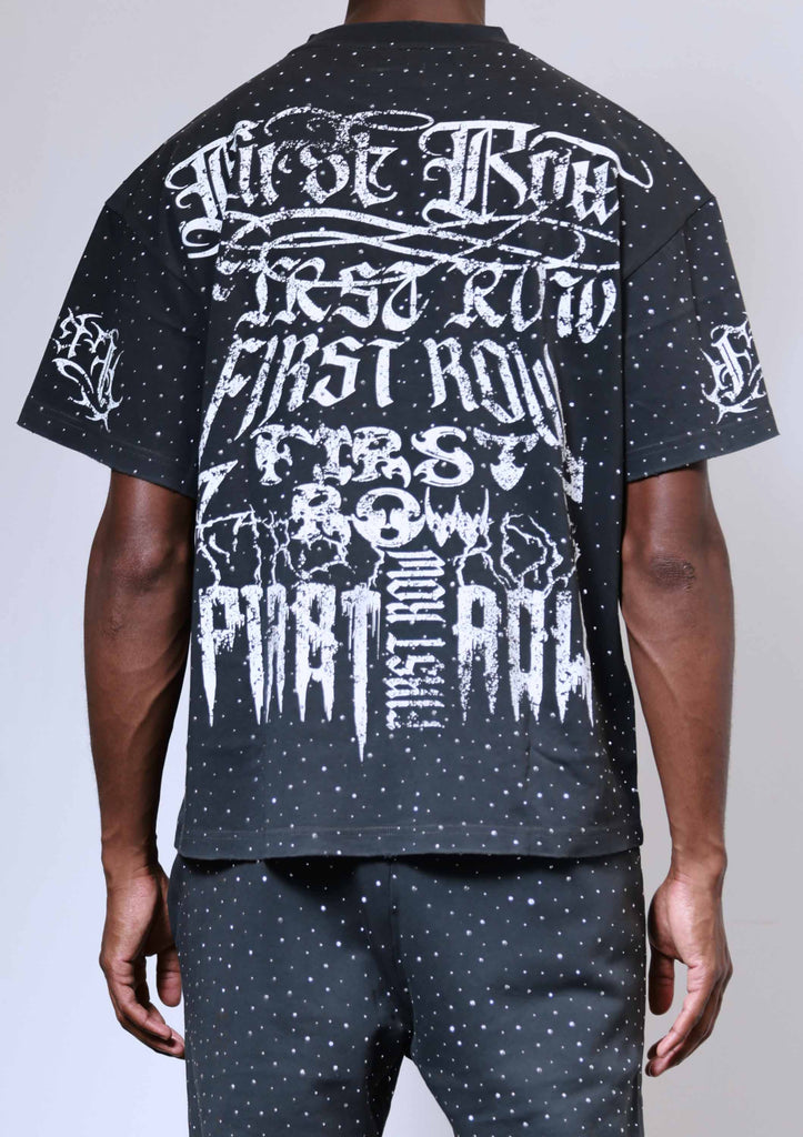 Y2K TRIBAL ALLOVER STUD TEE