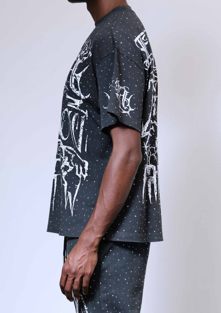 Y2K TRIBAL ALLOVER STUD TEE