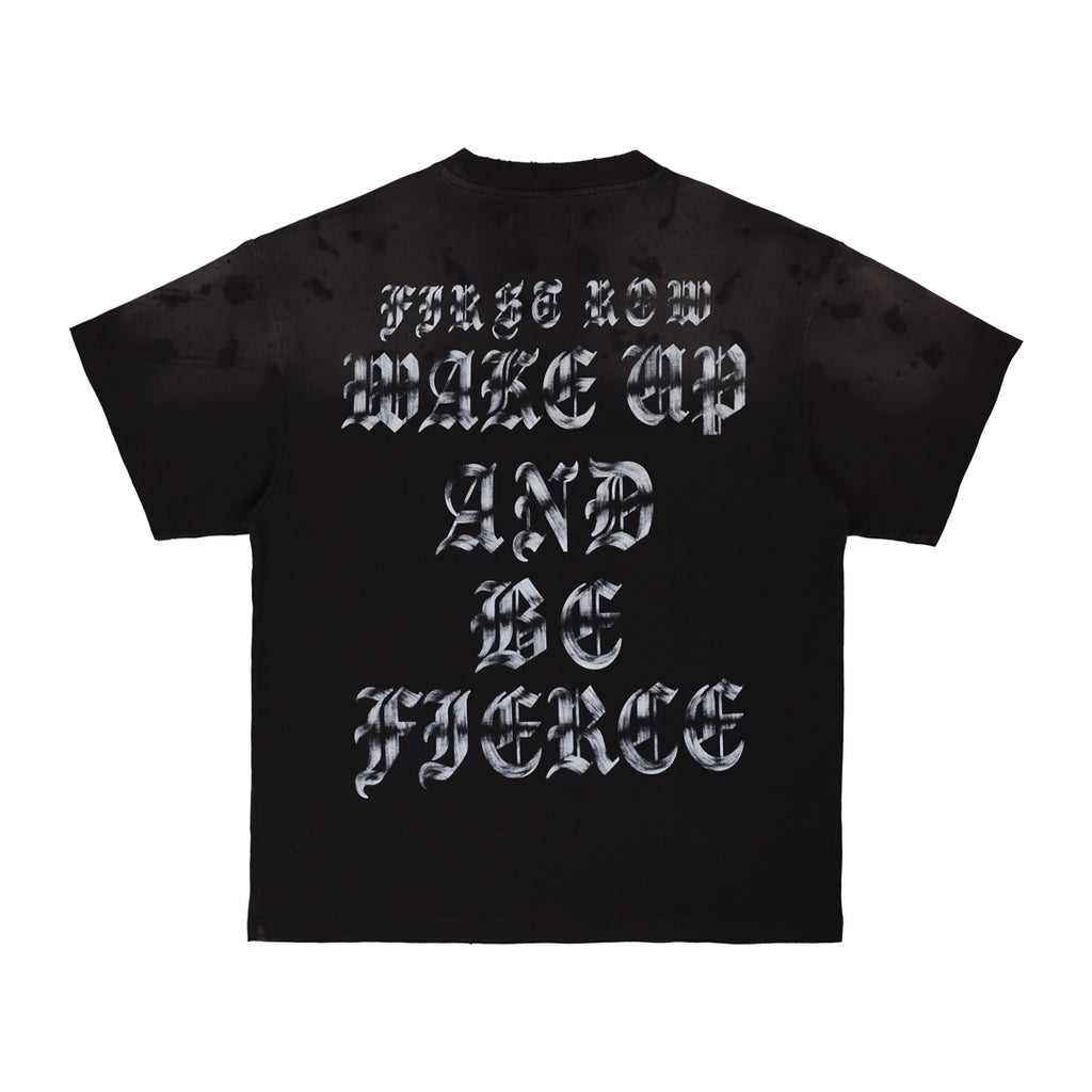 WAKE UP AND BE FIERCE APPLIQUE TEE