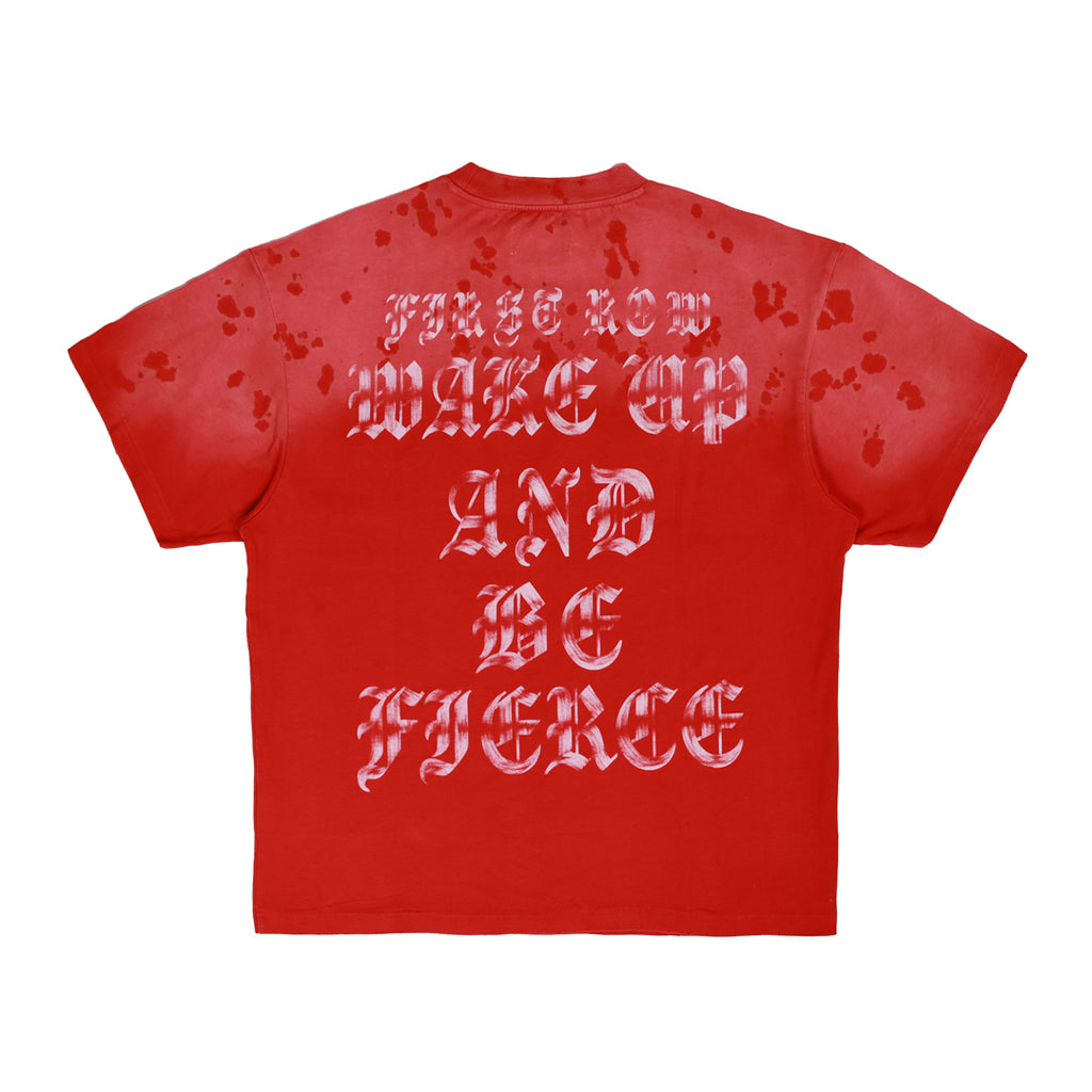 WAKE UP AND BE FIERCE APPLIQUE TEE