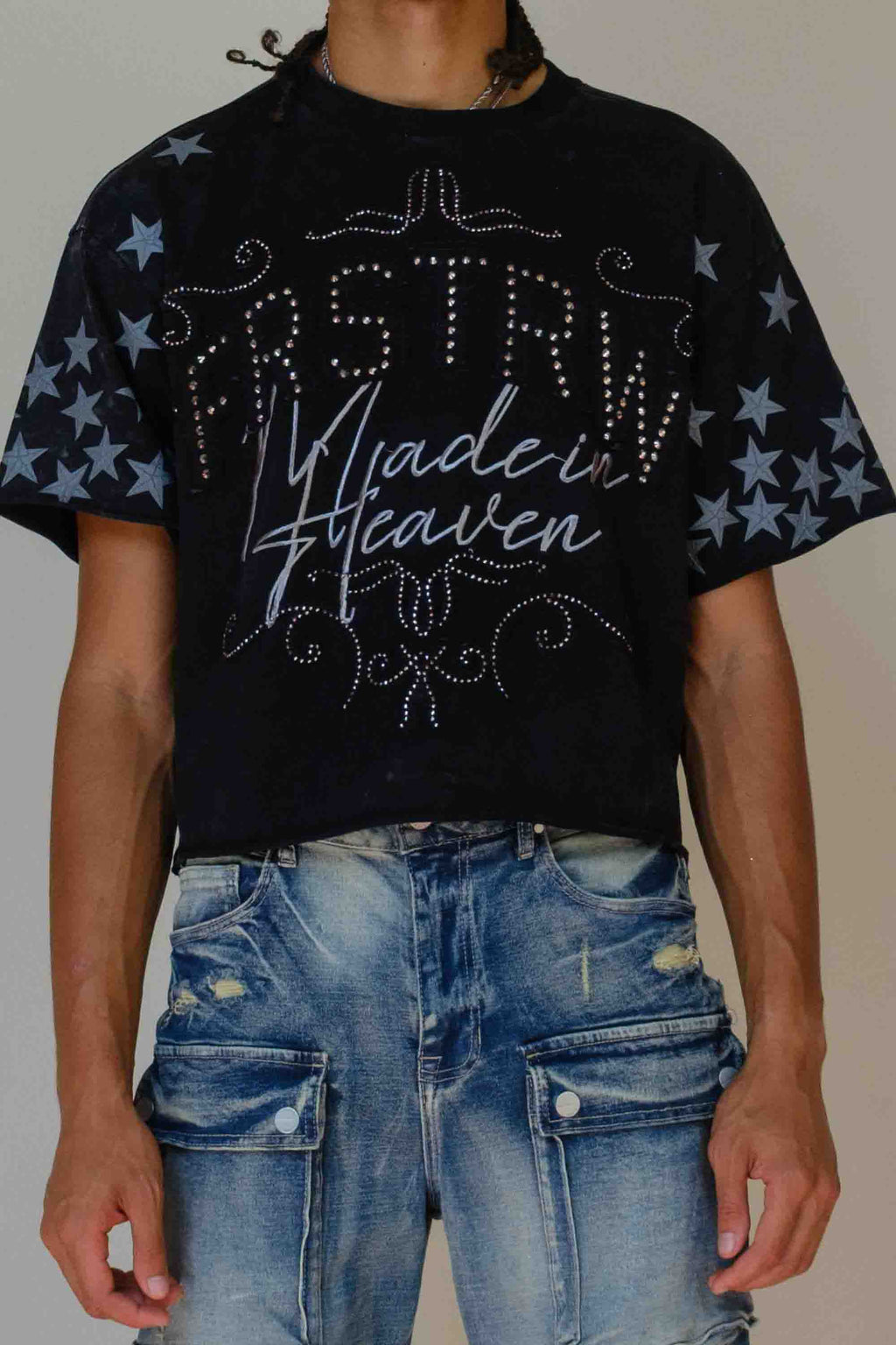 MADE IN HEAVEN GATHERED STAR CROPPED TEE