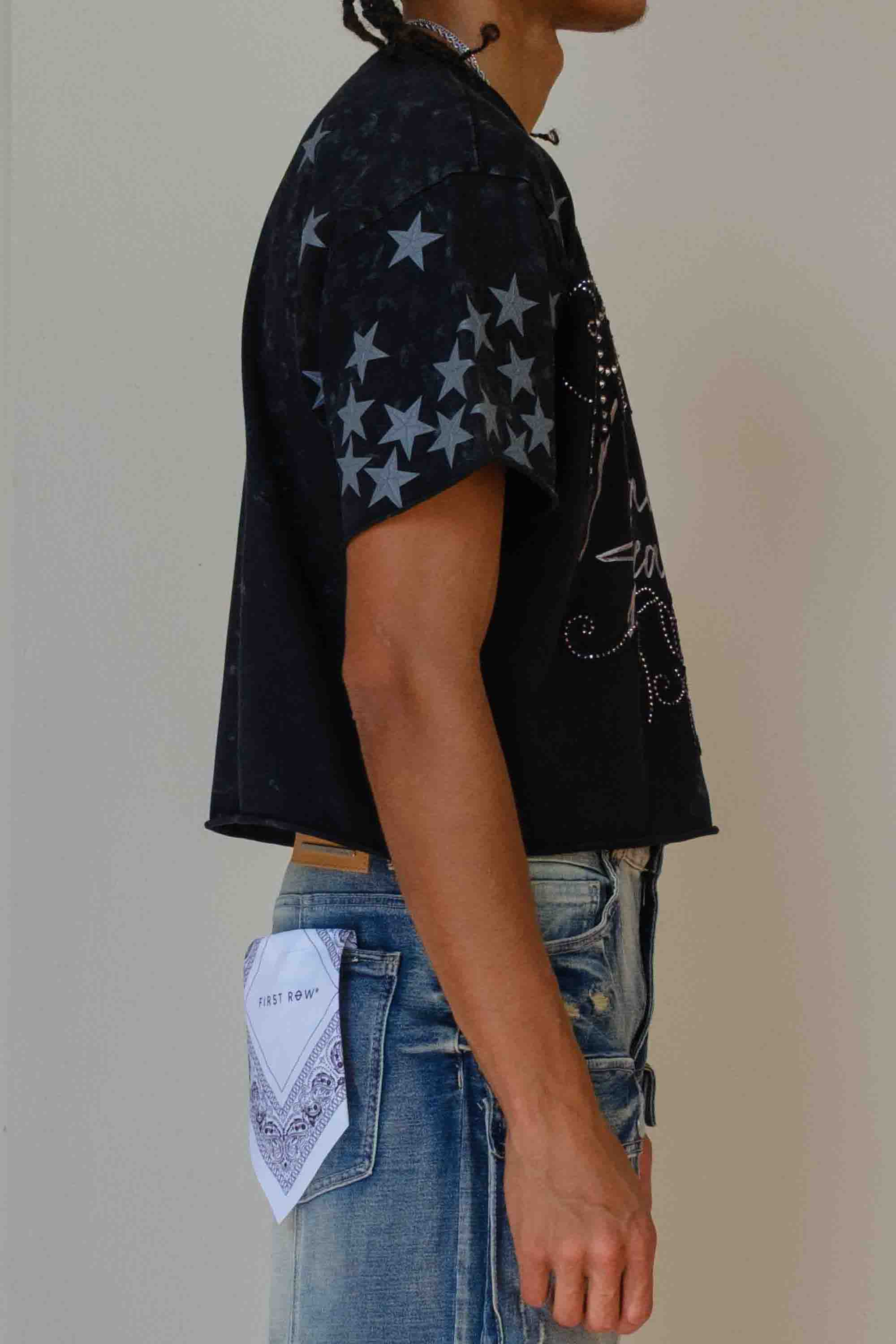 MADE IN HEAVEN GATHERED STAR CROPPED TEE